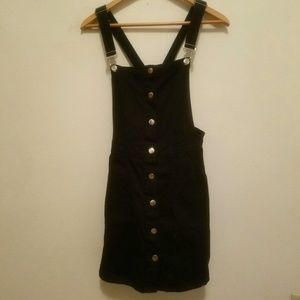 Black overall dress